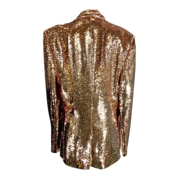 Any Old Iron Absolut Elyx Copper Sequin Blazer Jacket Size Large - Picture 4 of 13
